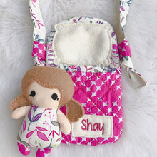 Load image into Gallery viewer, 'Carry Me with You' - dolly and bed/bag set (Custom Order)