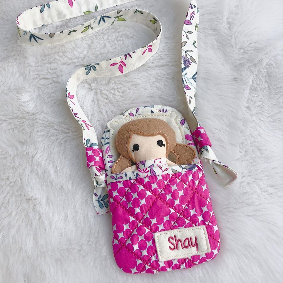 'Carry Me with You' - dolly and bed/bag set (Custom Order)
