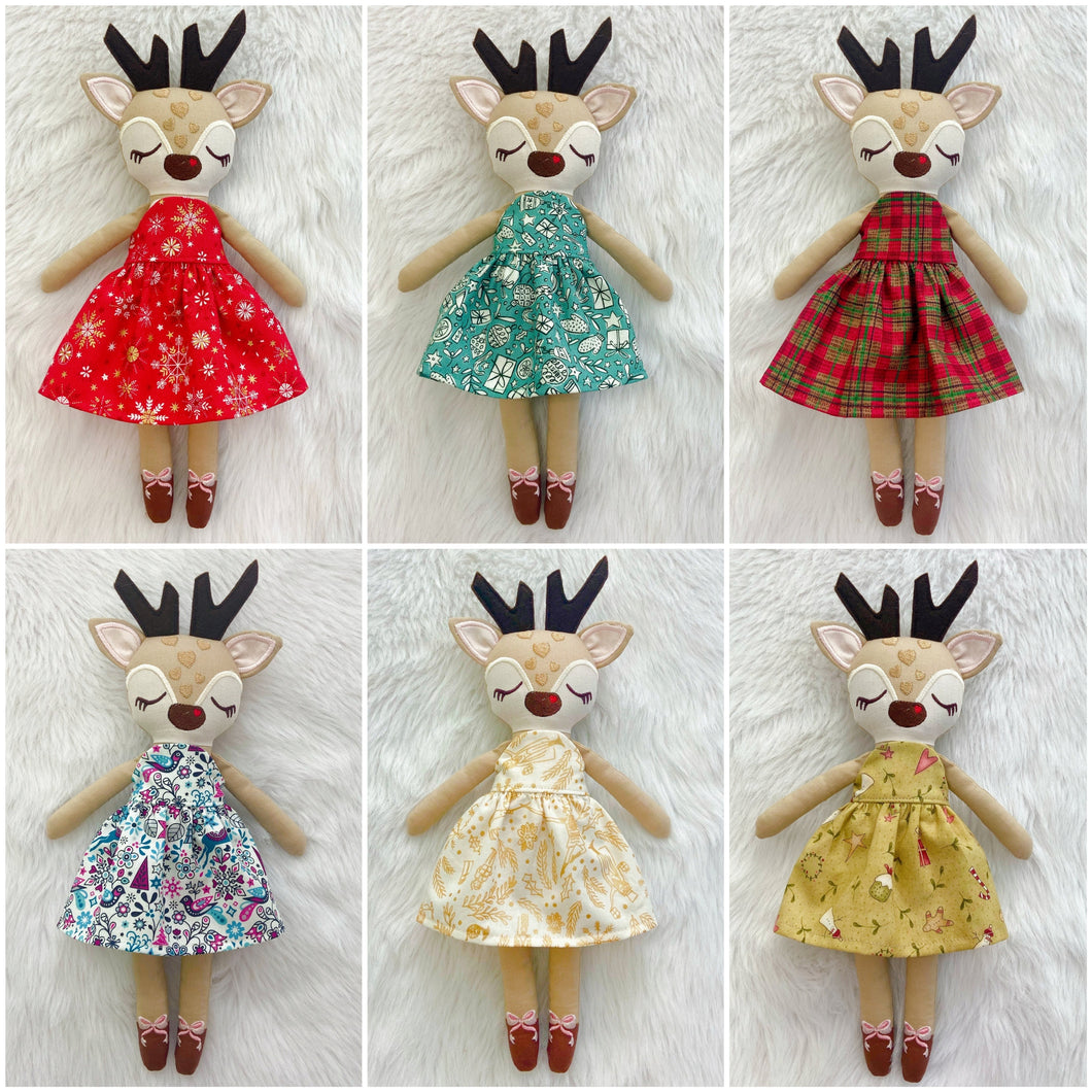 Sweet Reindeer Doll Christmas Dresses